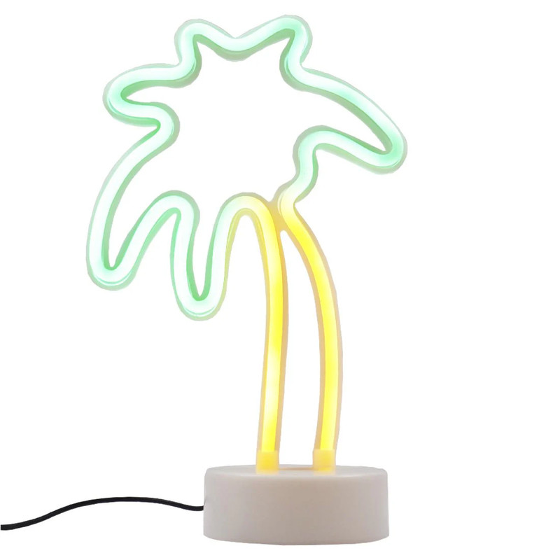 Led Neon Coconut Tree Shape - Yellow & Green - إضاءة